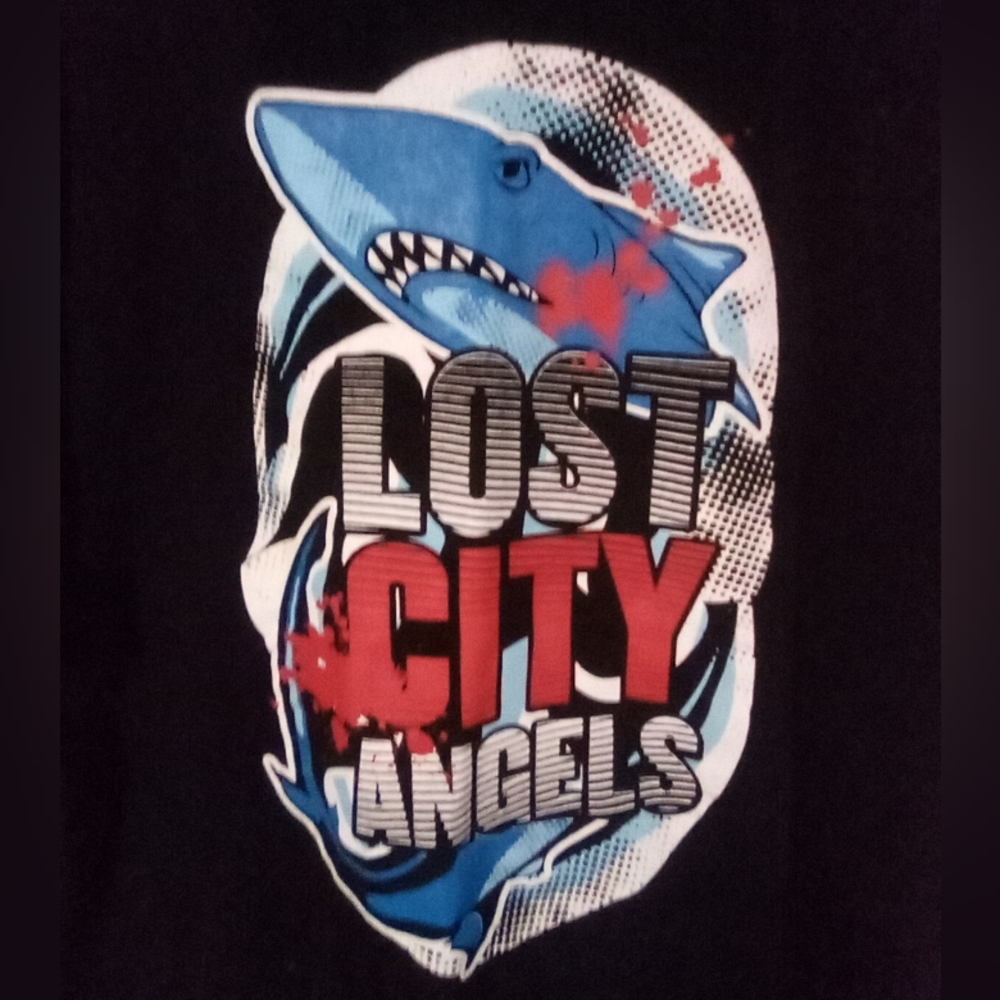 🦈 Lost City Angels Shark Shirt, Punk Rock, L 🦈